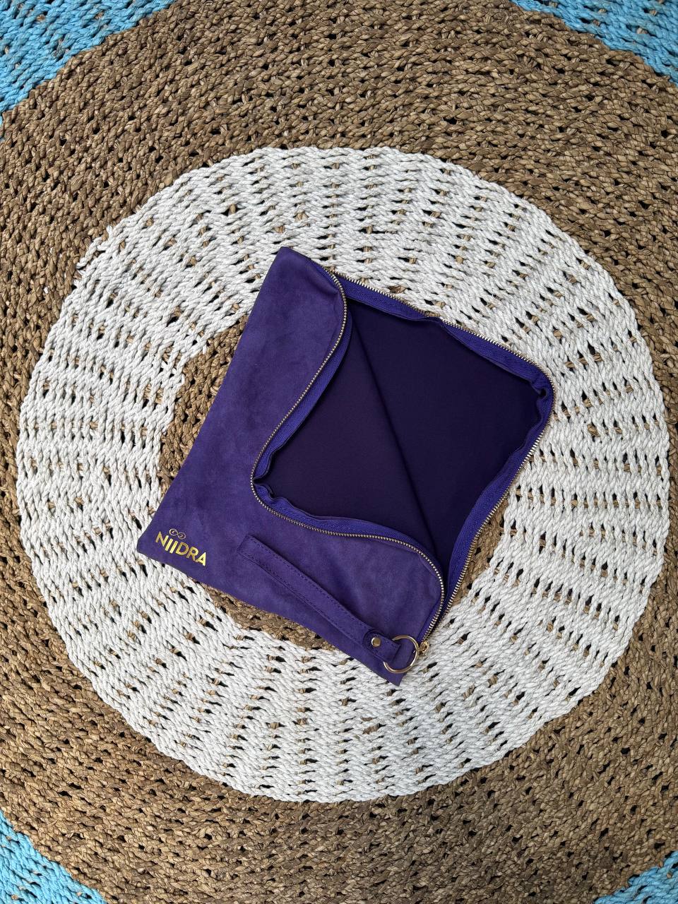Folder cover for travel mat purple