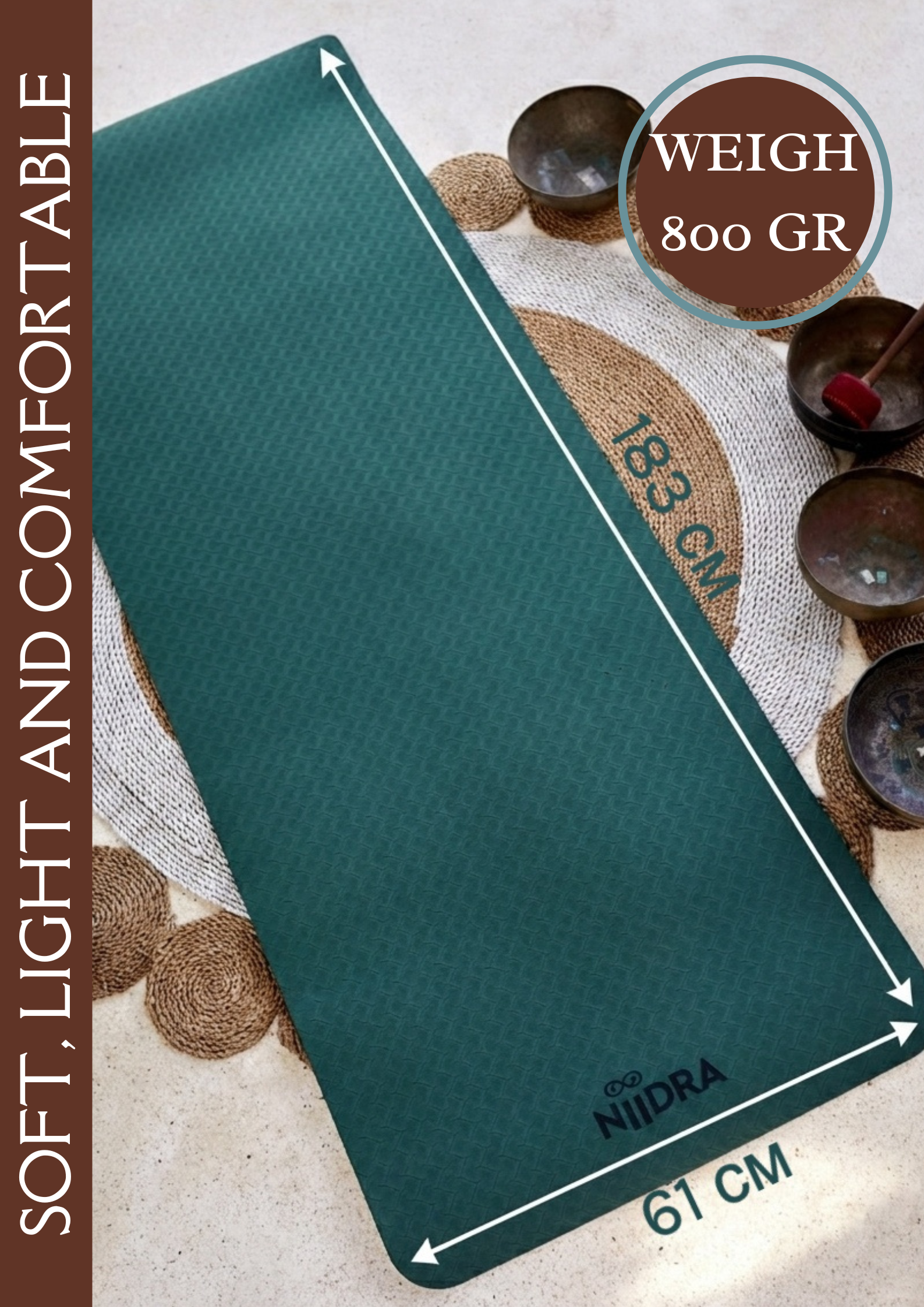 Basic Lavender yoga mat Christmas green