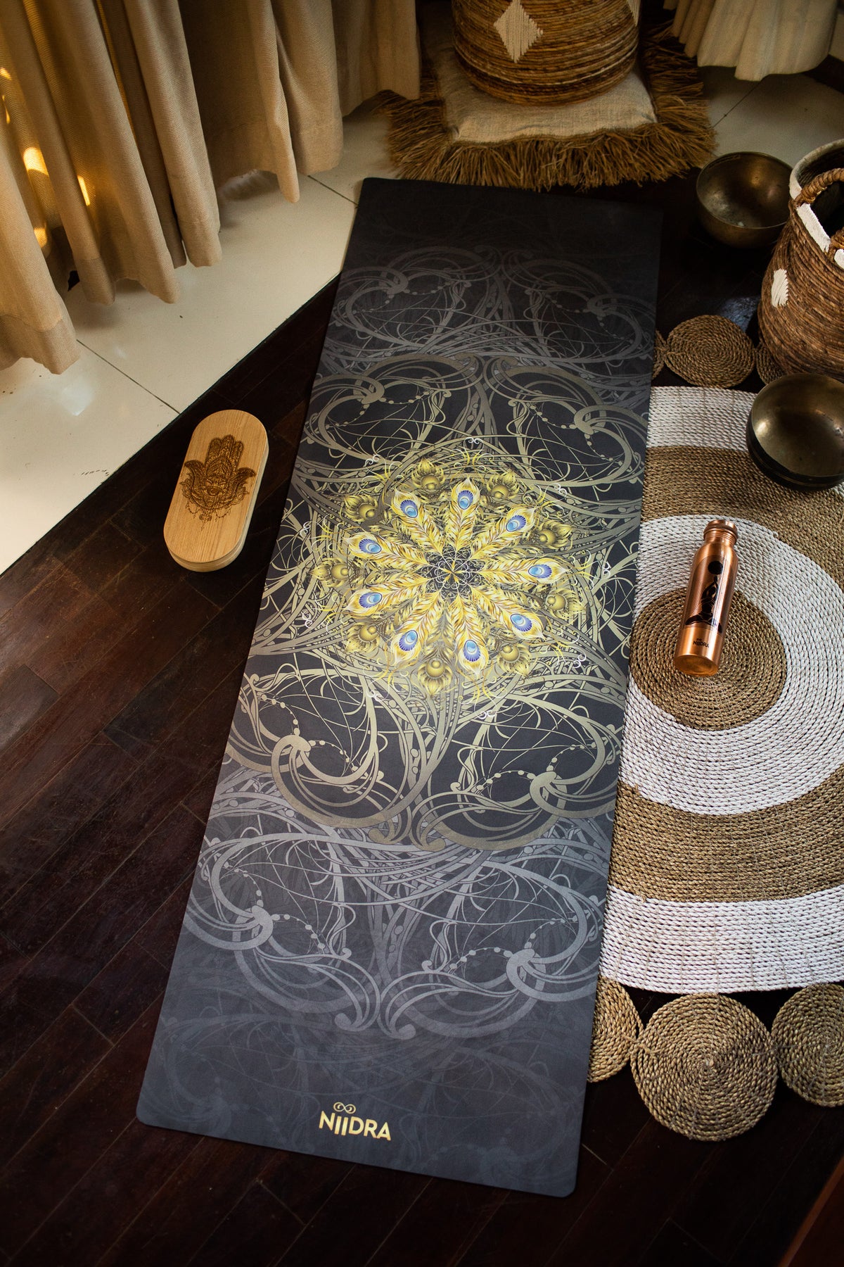 Peacock yoga mat