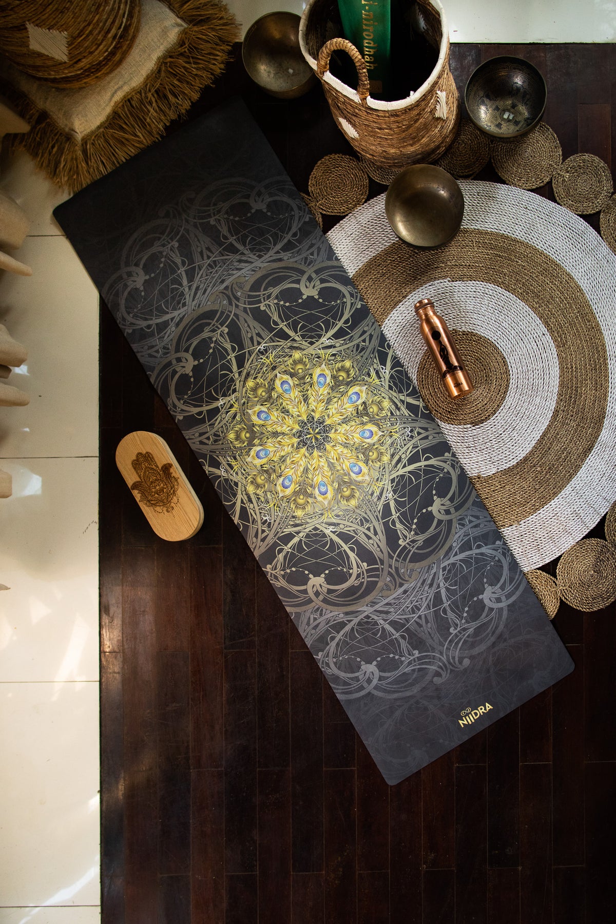 Peacock yoga mat