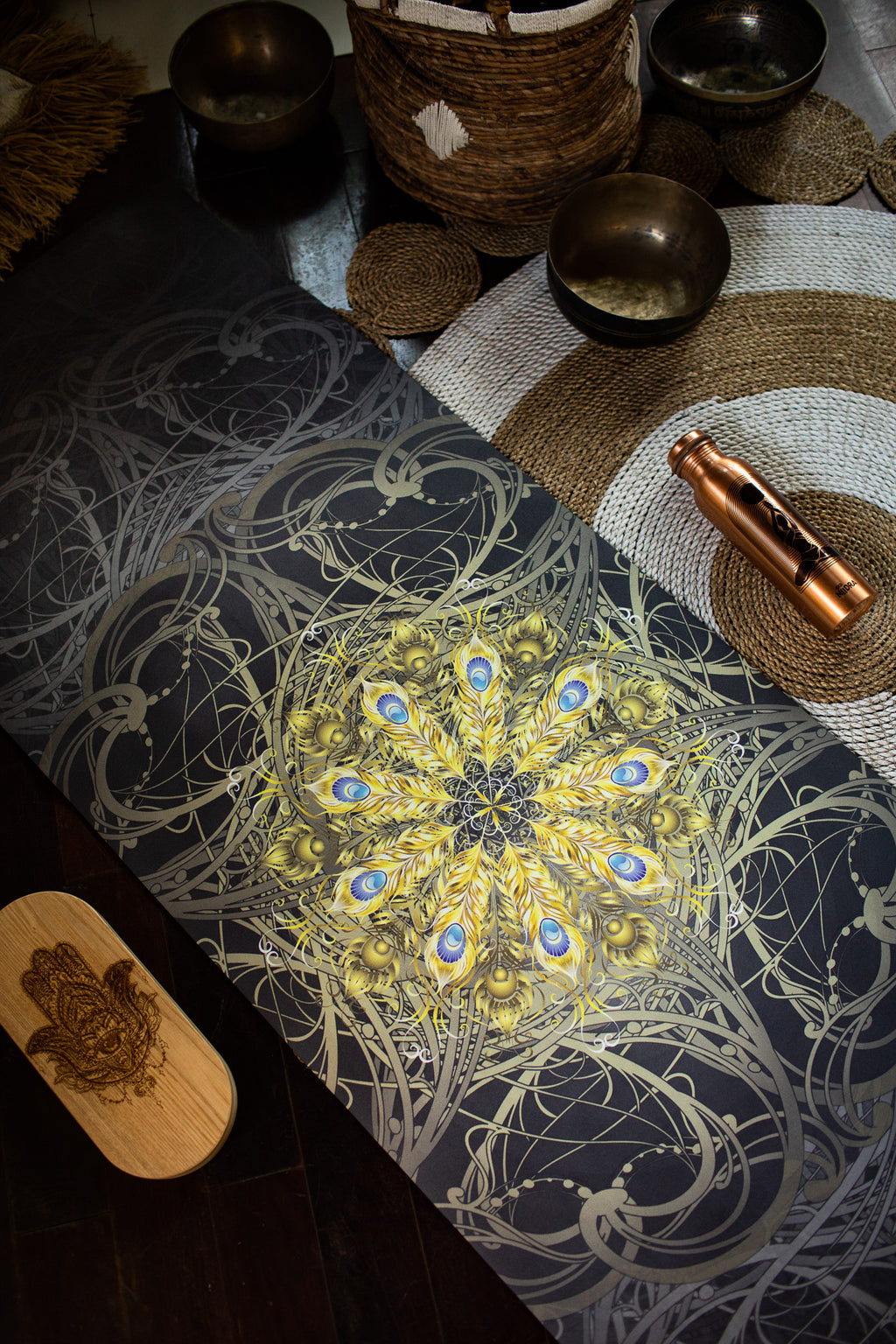 Peacock yoga mat
