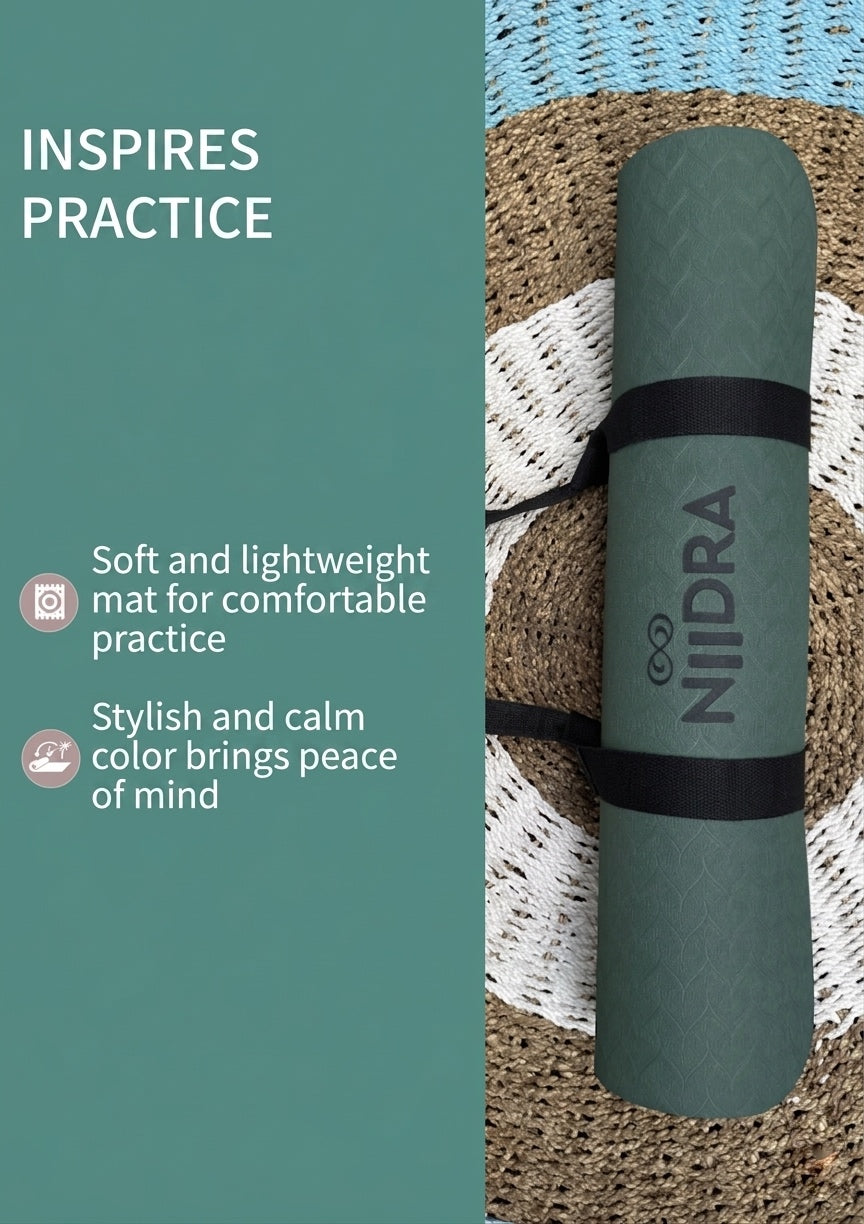 Basic Lavender yoga mat Christmas green