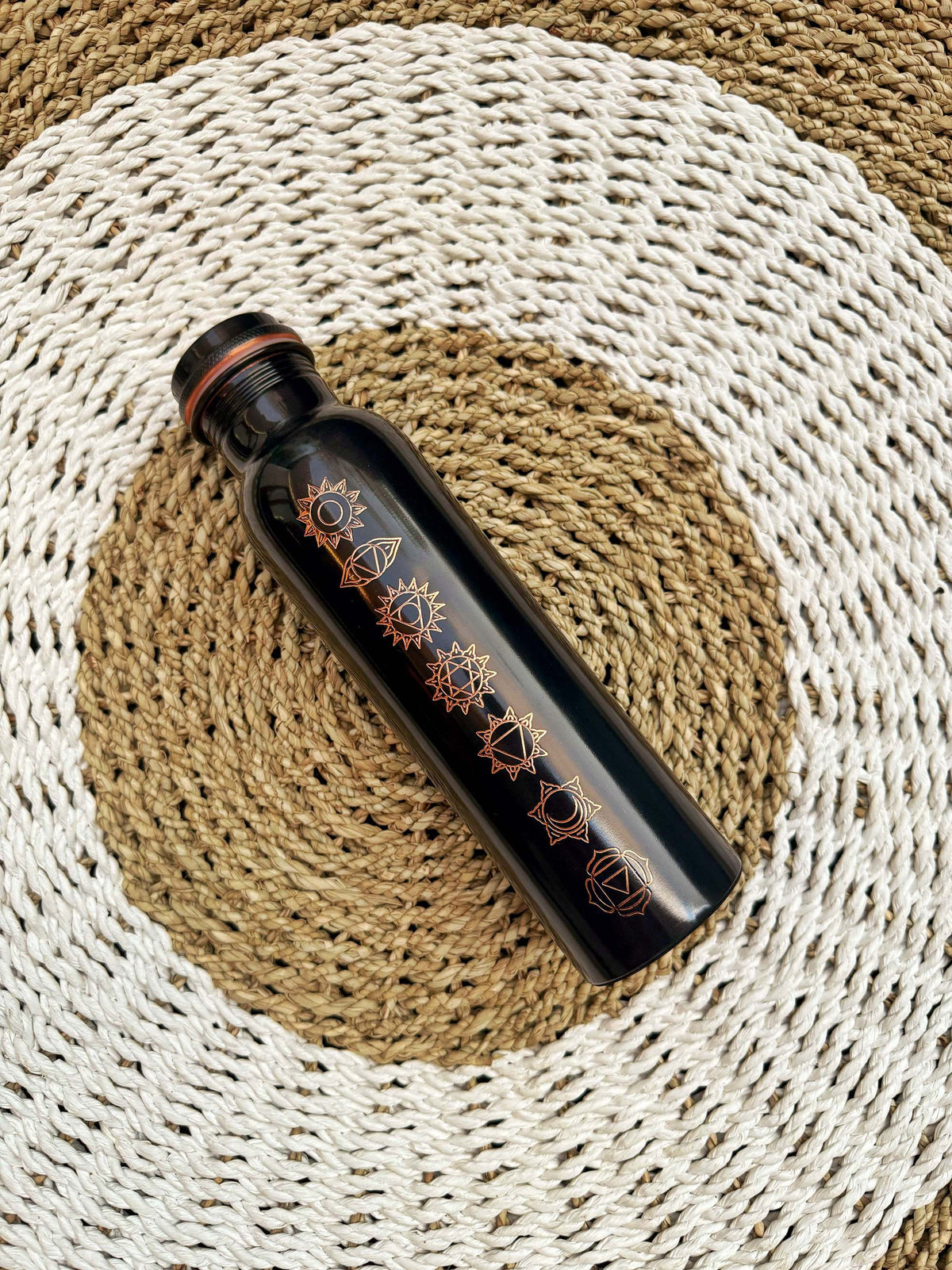 Black chakra pure copper bottle