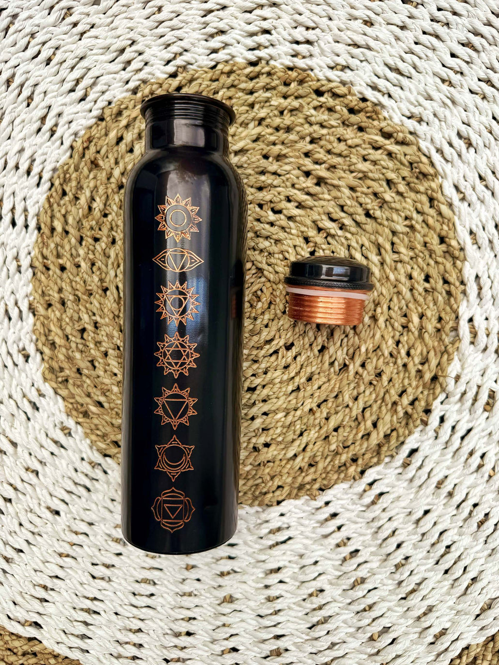 Black chakra pure copper bottle