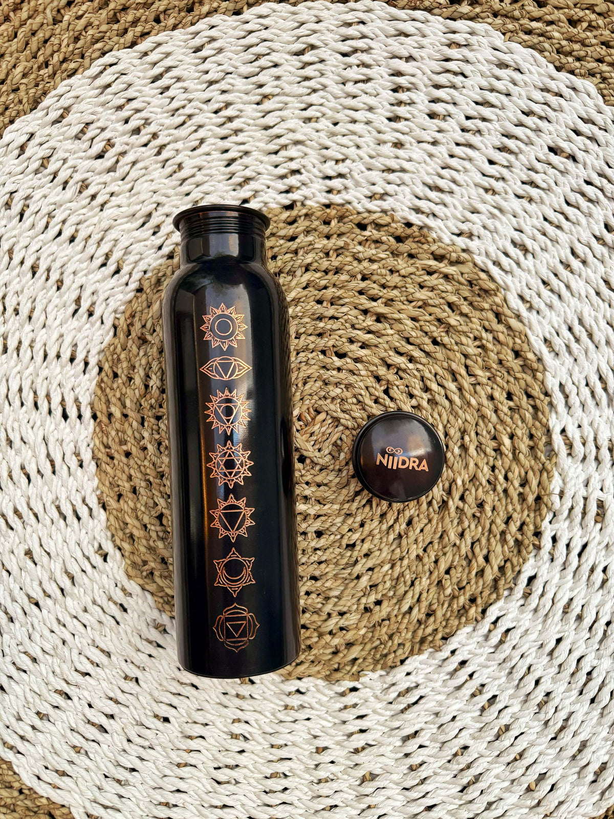 Black chakra pure copper bottle