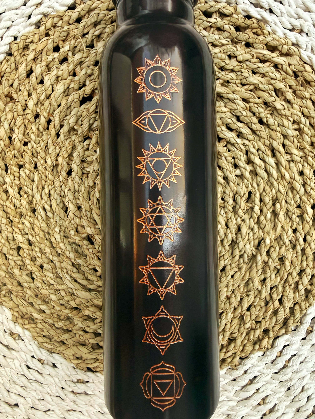Black chakra pure copper bottle