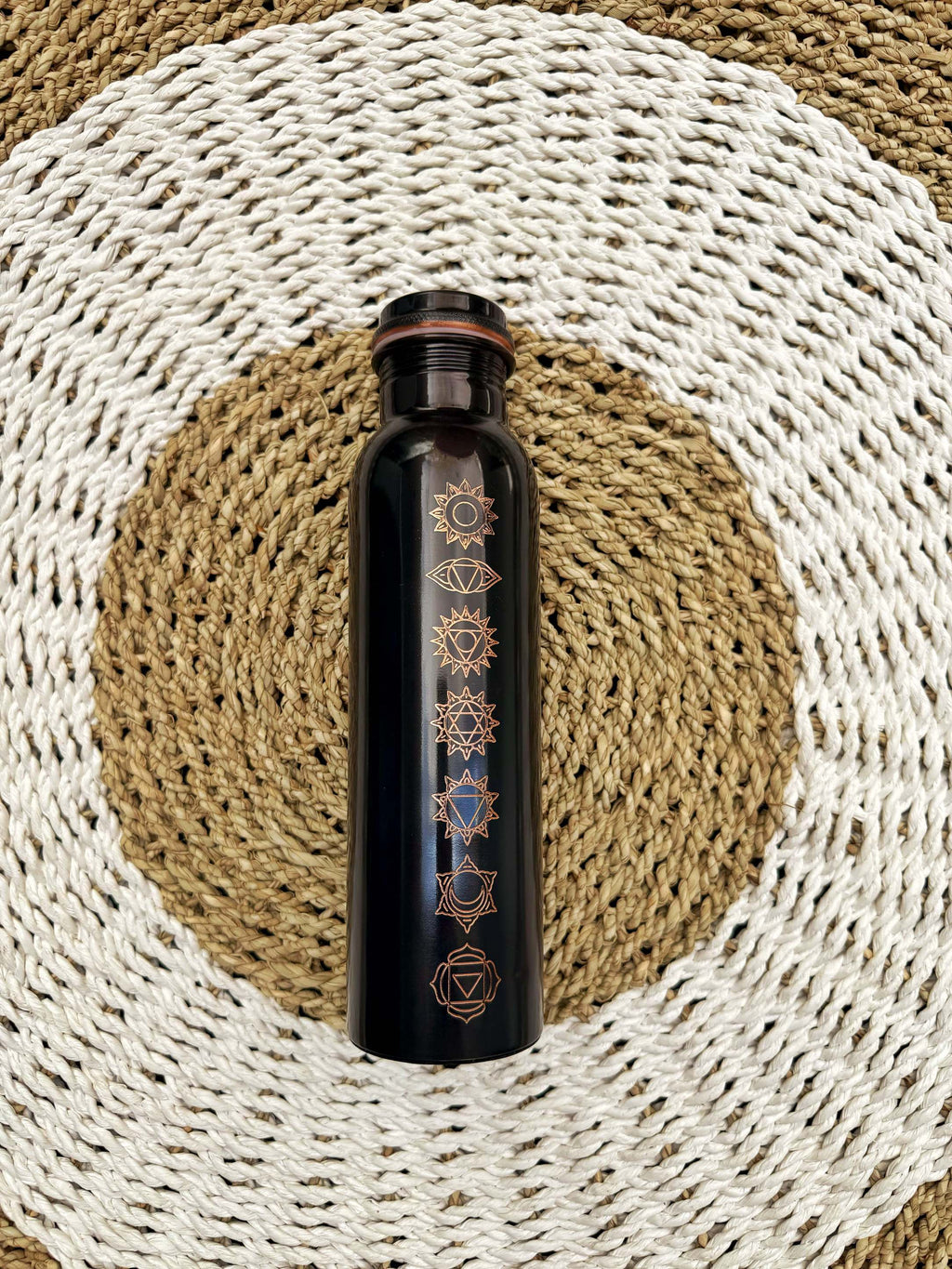 Black chakra pure copper bottle