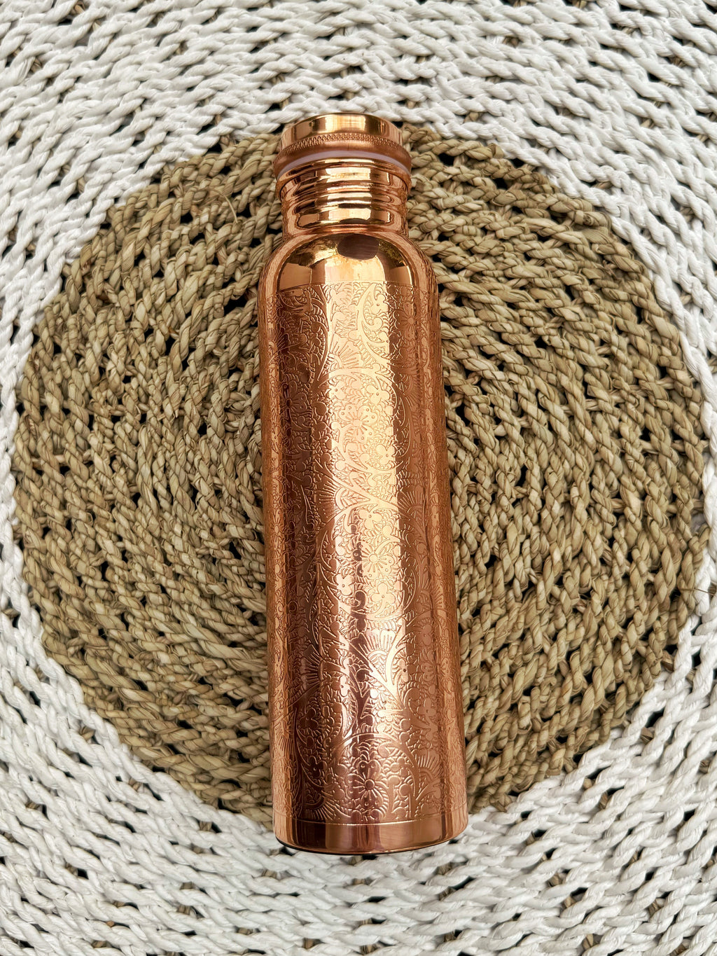 Mandala engraving pure copper bottle