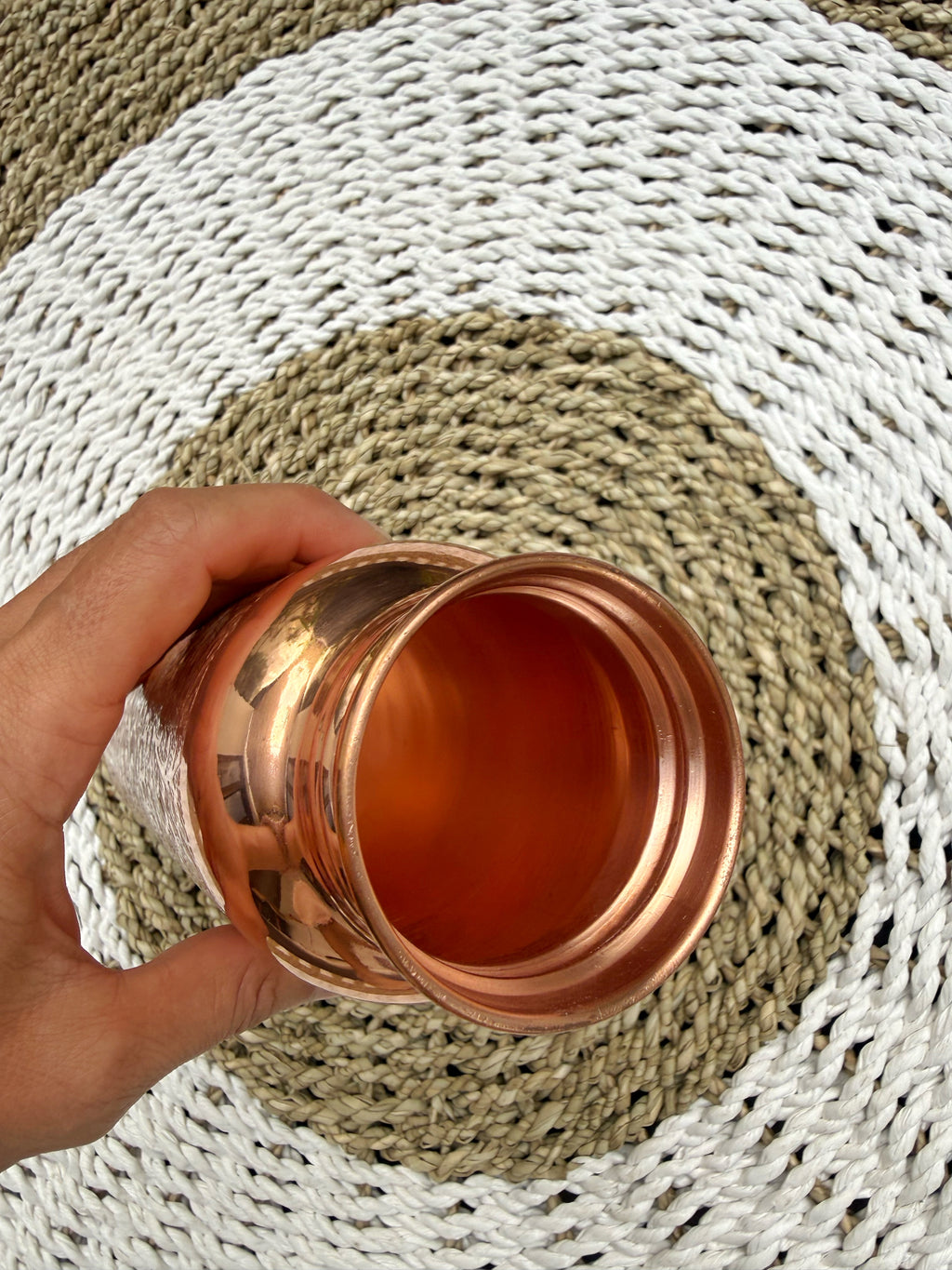 Mandala engraving pure copper bottle