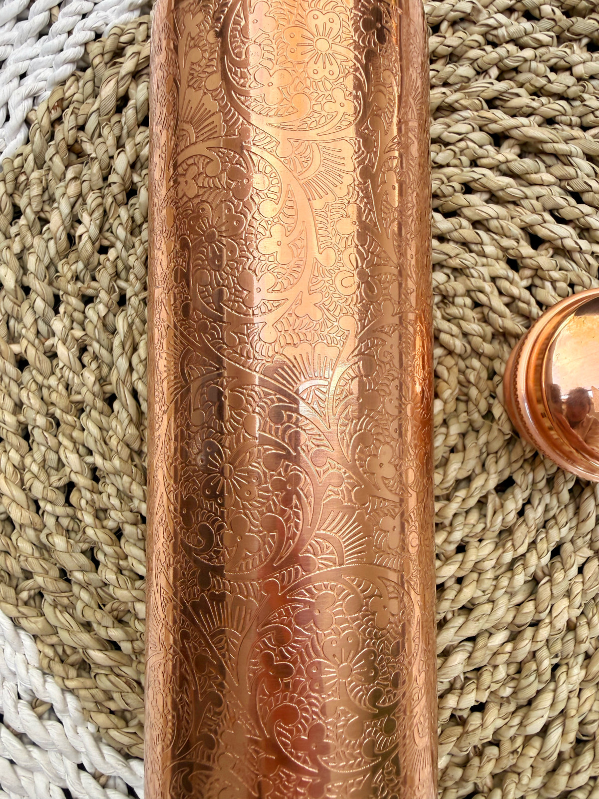 Mandala engraving pure copper bottle