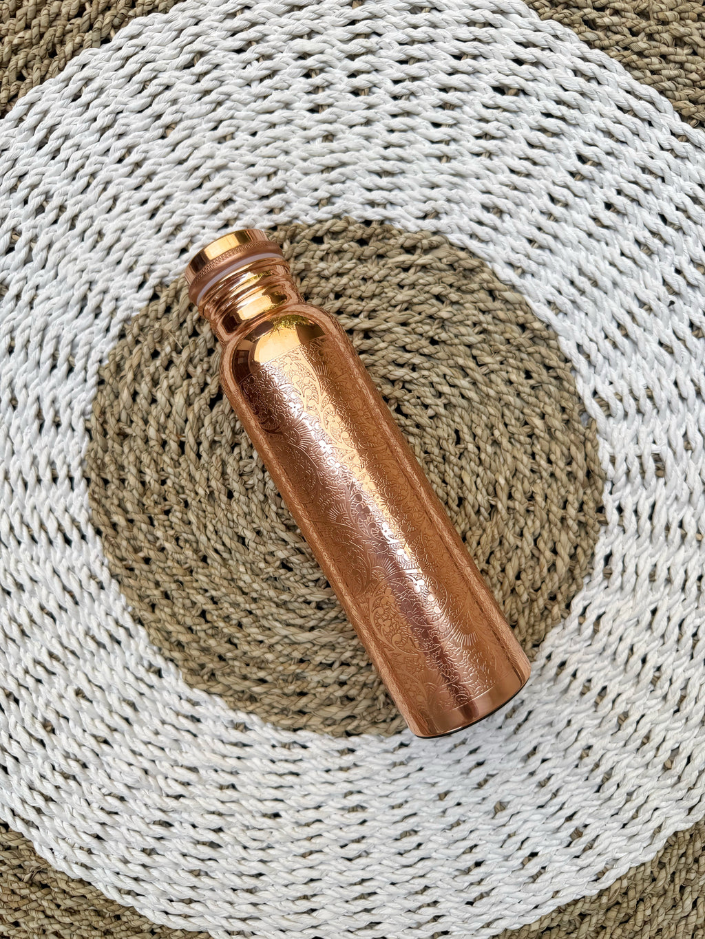 Mandala engraving pure copper bottle