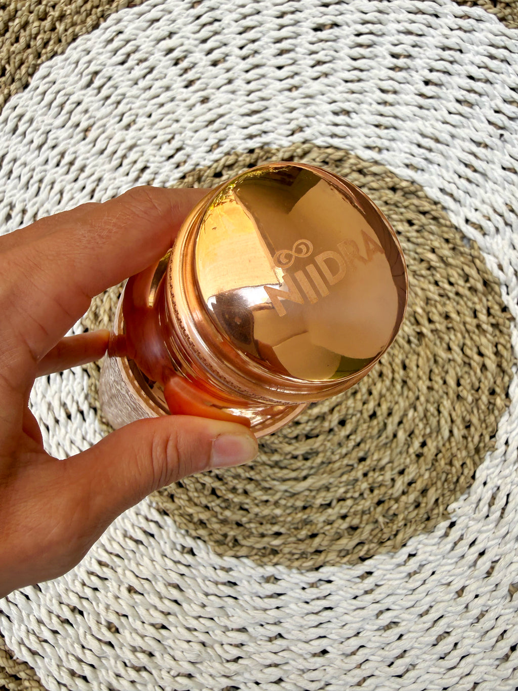 Mandala engraving pure copper bottle