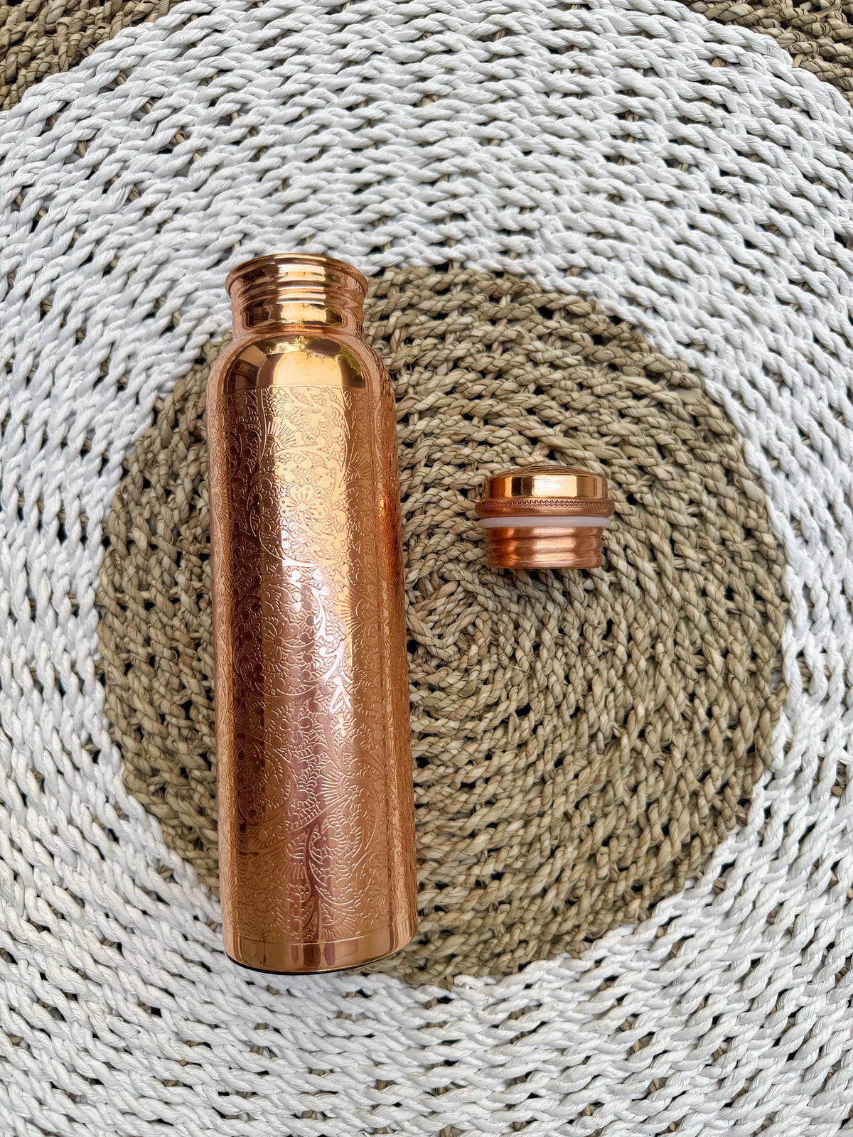 Mandala engraving pure copper bottle