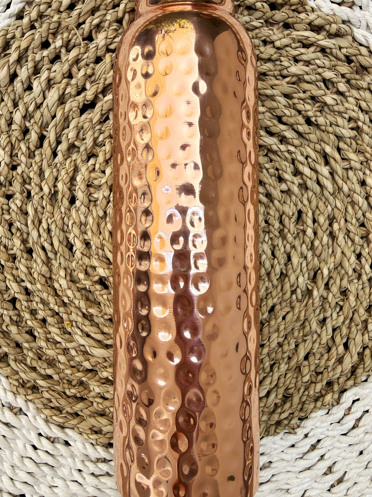 Crumpled gold pure copper bottle