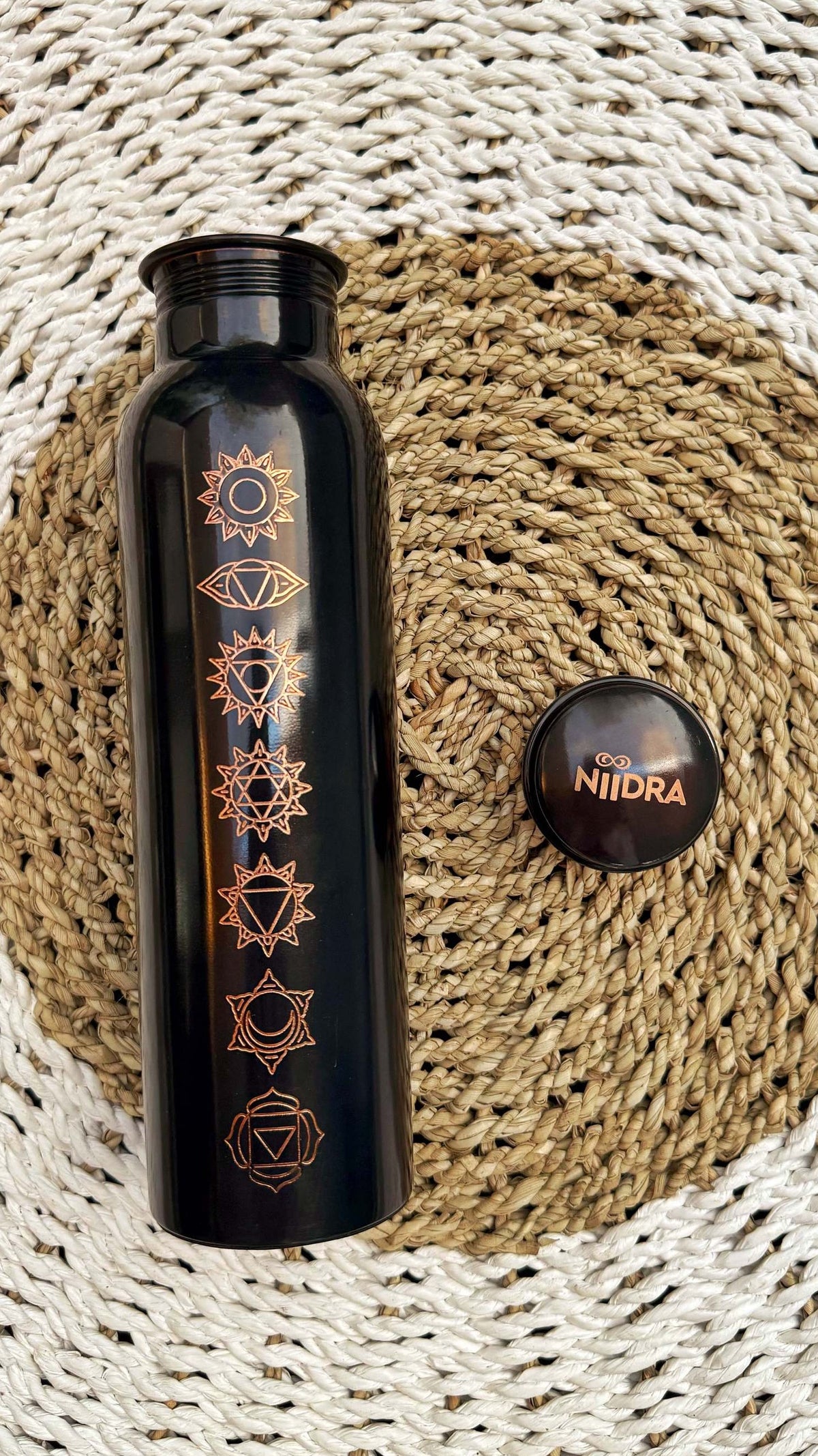 Black chakra pure copper bottle